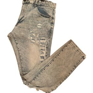 Men's Distressed Slim Jeans in Black